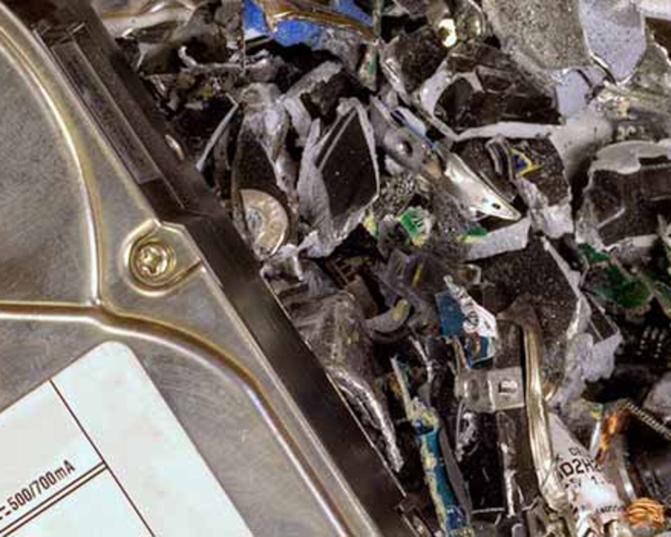 Destroyed hard drives and digital media